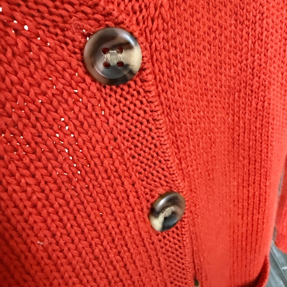 Like New Talbots Reddish Orange Women's Cardigan Sweater 100% cotton 🌱 - Picture 5 of 6